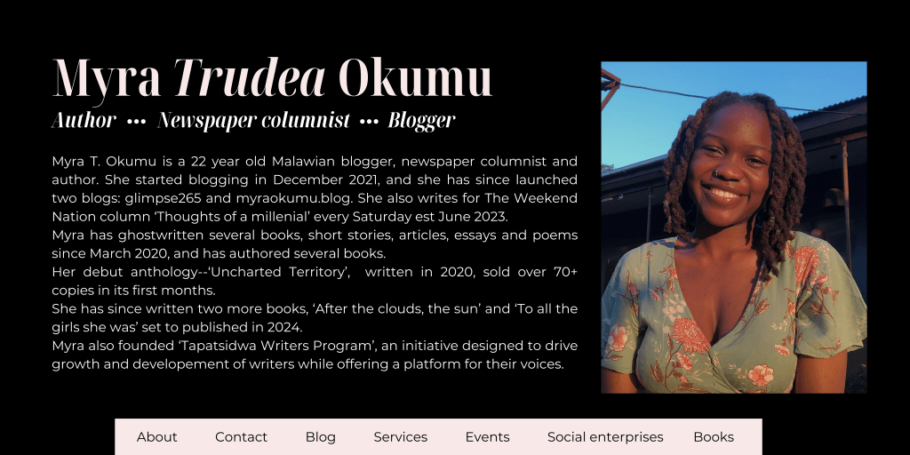 Myra T. Okumu: The author, the newspaper columnist, the&nbsp;blogger.